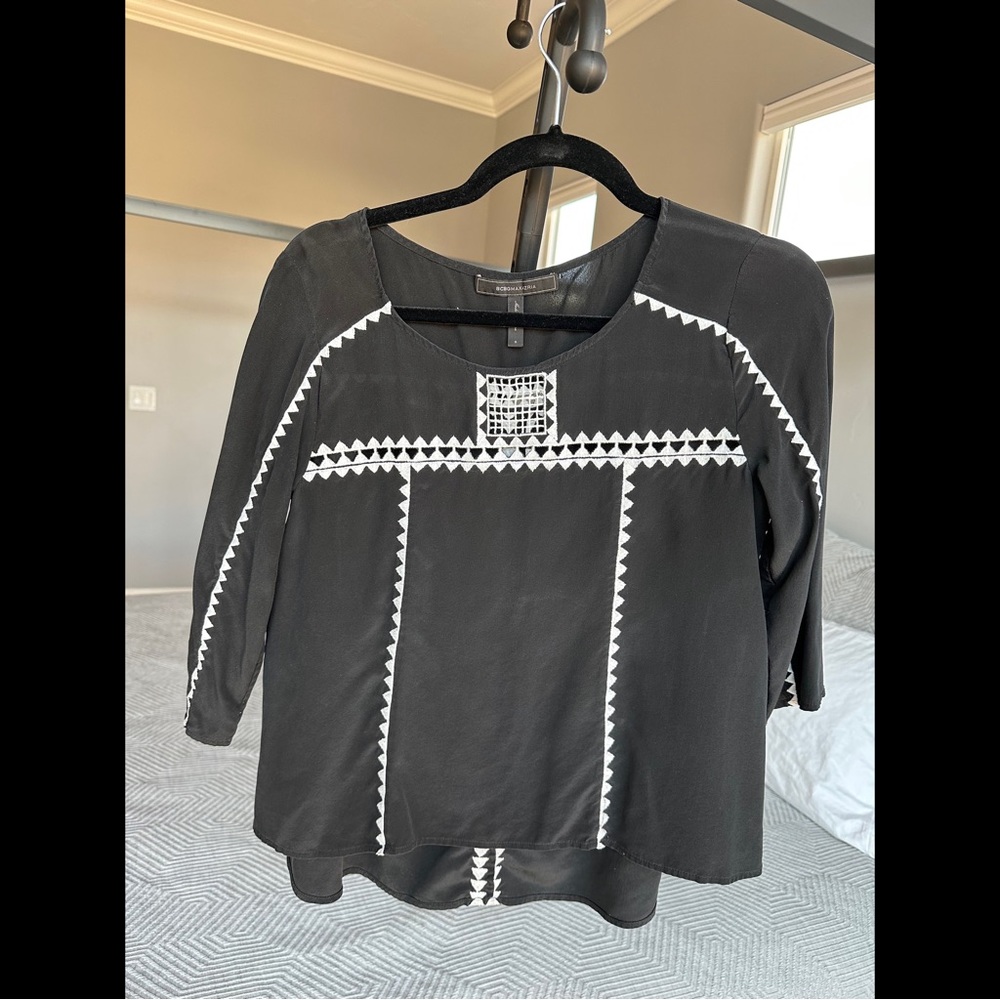 BCBGMAXAZRIA Emroidered Blouse